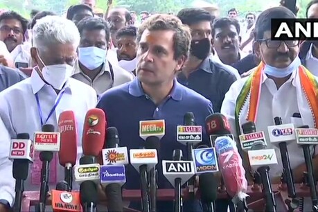 मदुरई में आयोजित जल्लीकट्टू कार्यक्रम में राहुल गांधी के साथ कई बड़े नेता मौजूद थे. (फोटो: ANI/Twitter)