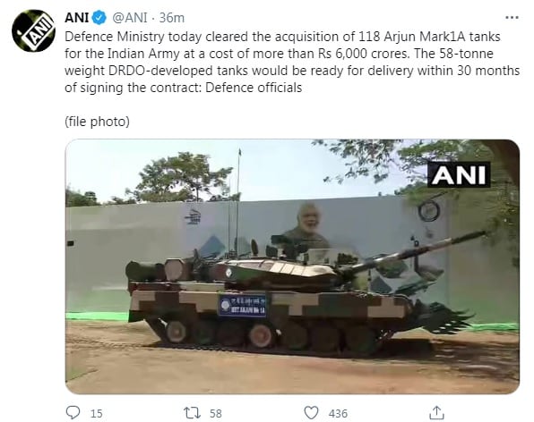 Arjun Mark 1A Tank