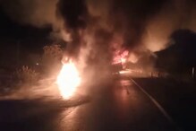 चूरू में ट्रक-टैंकर की भिड़ंत से आग लगी, ट्रक ड्राइवर, कंडक्टर की जिंदा जले