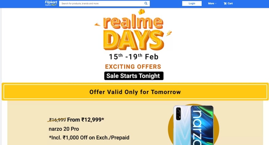 Realme Days 15 फरवरी से शुरू हो रही है.