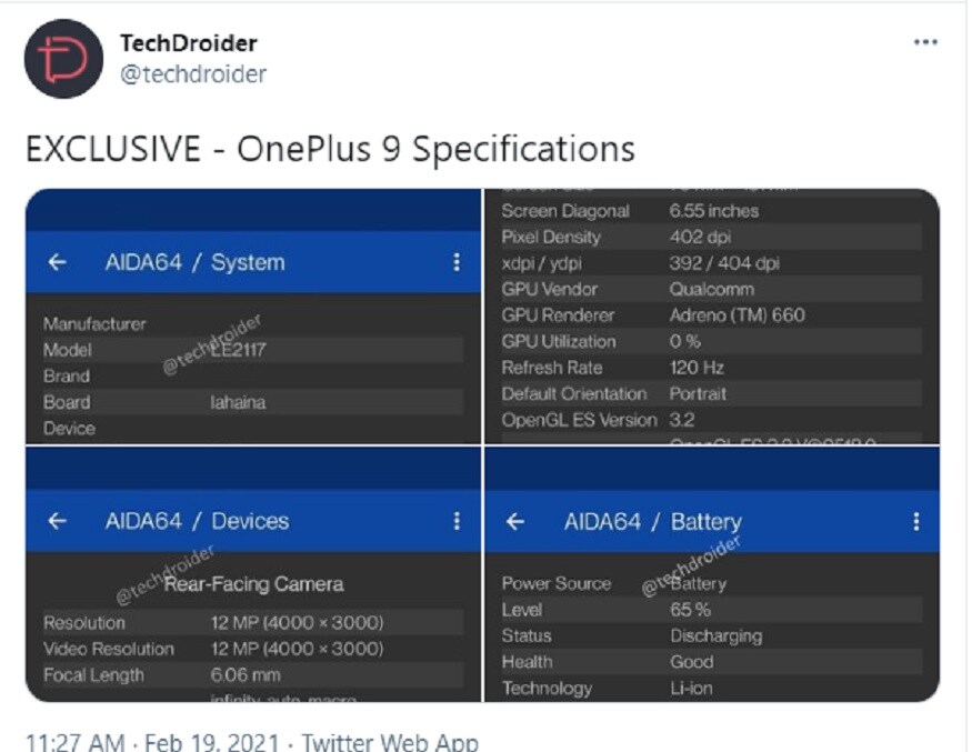 Oneplus 9 के फीचर्स लीक हो गए हैं.
