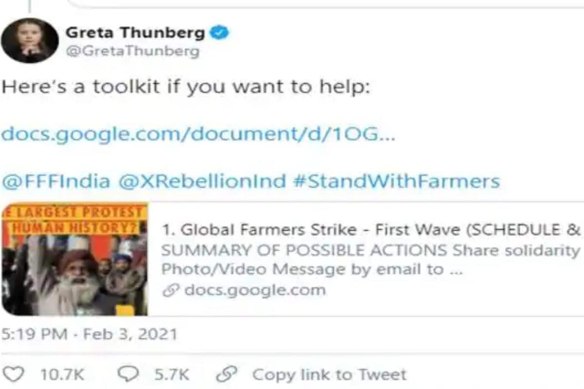 Greta Thunberg, environmental activist Greta Thunberg, Greta Thunberg shares planning of campaign against Indian Government, Greta Thunberg deletes tweet, kangana ranaut lashes out, Social Media, Viral Tweet, News18, Network 18, ग्रेटा थनबर्ग , कंगना रनौत, ग्रेटा थनबर्ग ने ट्वीट किए डिलीट, सोशल मीडिया, कंगना रनौत ने कसा तंज