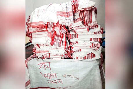 कांग्रेस ने अब तक एक लाख सीएए विरोधी संदेशों वाले गमछे इकट्ठे किए हैं. (तस्वीर-GauravGogoiAsm twitter)