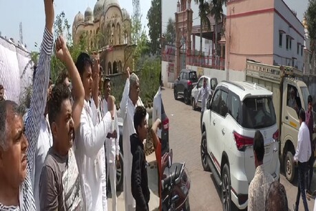 चरखी दादरी में भाजपा की पूर्व मंत्री कविता जैन का विरोध