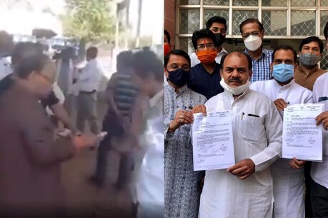 कांग्रेस के प्रत्याशी अजय टंडन को भाजपा ने घेर लिया है.