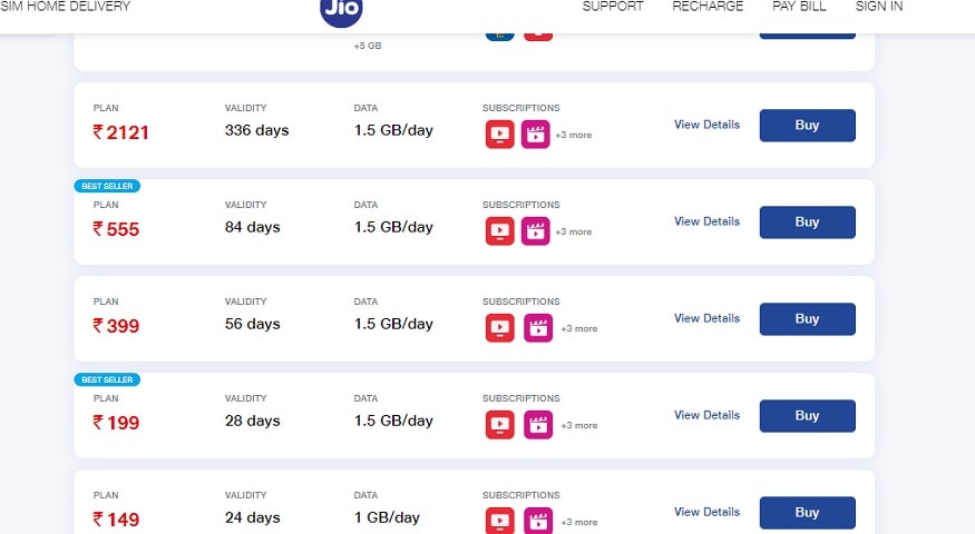 Jio पर अलग-अलग बैनर से रिचार्ज करने में आसानी हो जाएगी.