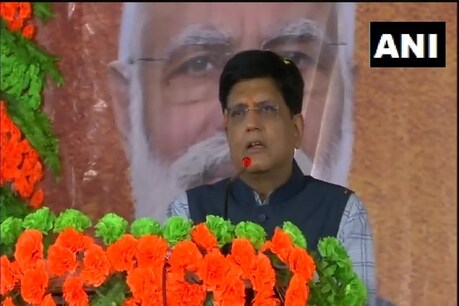 Piyush Goyal addressing a public meeting in Kharagpur, West Bengal. (ANI Tweet / 30 March 2021)