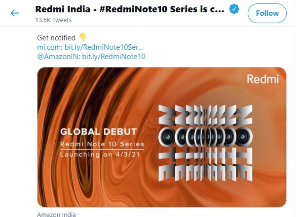 Redmi Note 10 सीरीज़ की लॉन्चिंग दोपहर 12 बजे शुरू होगी.