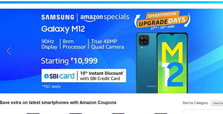 Samsung गैलेक्सी M21 पर छूट दी जा रही है.