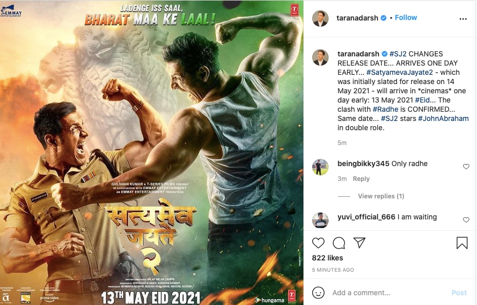 सत्यमेव जयते 2, सत्यमेव जयते 2, ईद 2021, राधे मूवी, सलमान खान, मारिया अब्राहम
