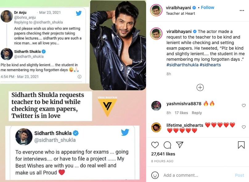 सिद्धार्थ शुक्ला, Sidharth Shukla, Sidharth Shukla Tweet, exam season, Tv Actors