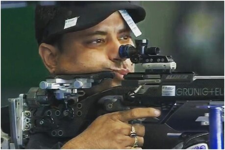 संजीव राजपूत और तेजस्विनी सावंत ने 50 मीटर राइफल थ्री पोजिशंस मिश्रित टीम इवेंट में गोल्ड मेडल जीता (Sai Media/Twitter)