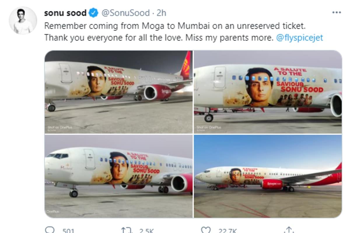 Sonu Sood, Spicejet tribute
