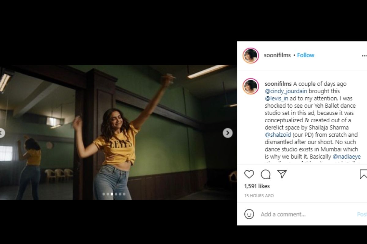 Deepika Padukone, Deepika Padukone new Levi ad, Deepika Padukone new Levi ad accused of plagiarism, yeh ballet, yeh ballet director sooni taraporevala, sooni taraporevala lashes out, News18, Network 18, Social Media, News18, Network 18, दीपिका पादुकोण