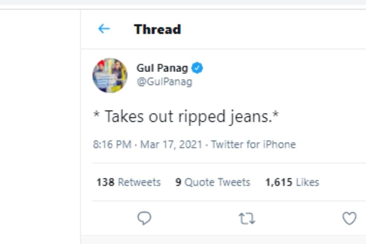 Gul Panag, Gul Panag lashes out at Tirath Singh Rawat, Ripped Jeans, Tirath Singh Rawat statement on Ripped Jeans, Social Media, RippedJeansTwitter, उत्तराखंड के मुख्यमंत्री तीरथ सिंह रावत, गुल पनाग