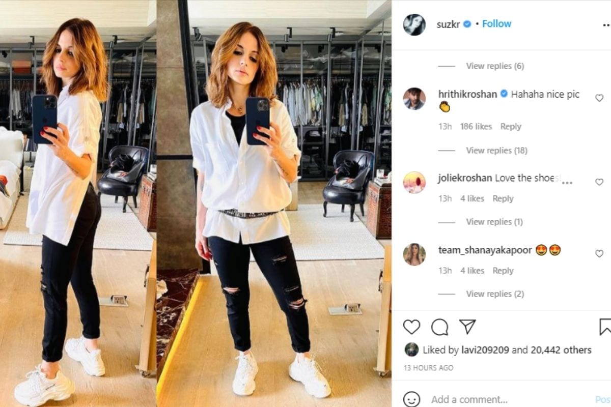 Sussanne Khan, Sussanne Khan दर्पण सेल्फी, ऋतिक रोशन, Sussanne Khan पूर्व पति ऋतिक रोशन, Sussanne खान को लगता है कि मैं एक लड़का हूँ, वायरल पोस्ट, सोशल मीडिया, वायरल न्यूज़, सुजैन खान, ऋतिक रोशन 