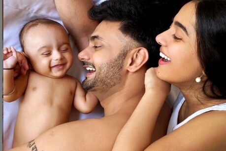 First Holi of Veer, son of Amrita Rao and RJ Anmol. (Photo courtesy: rjanmol27 / Iinstagram)