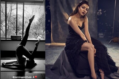 सिंघम गर्ल Kajal Agrawal की शोल्डर स्टैंड करते फोटो वायरल