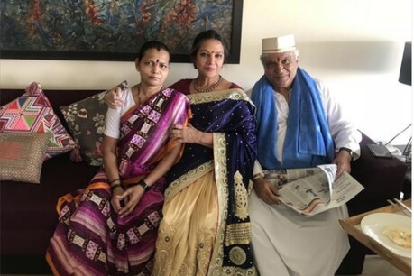 शबाना आजमी ने हेल्पर के लिए जताया प्यार. (फोटो साभार : azmishabana18/Instagram)