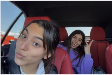 After a long time, Alia Kashyap and Khushi Kapoor met. (Photo courtesy: Aaliyah Kashyap / youtube)