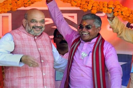 अमित शाह और दिलीप घोष (PTI Photo)