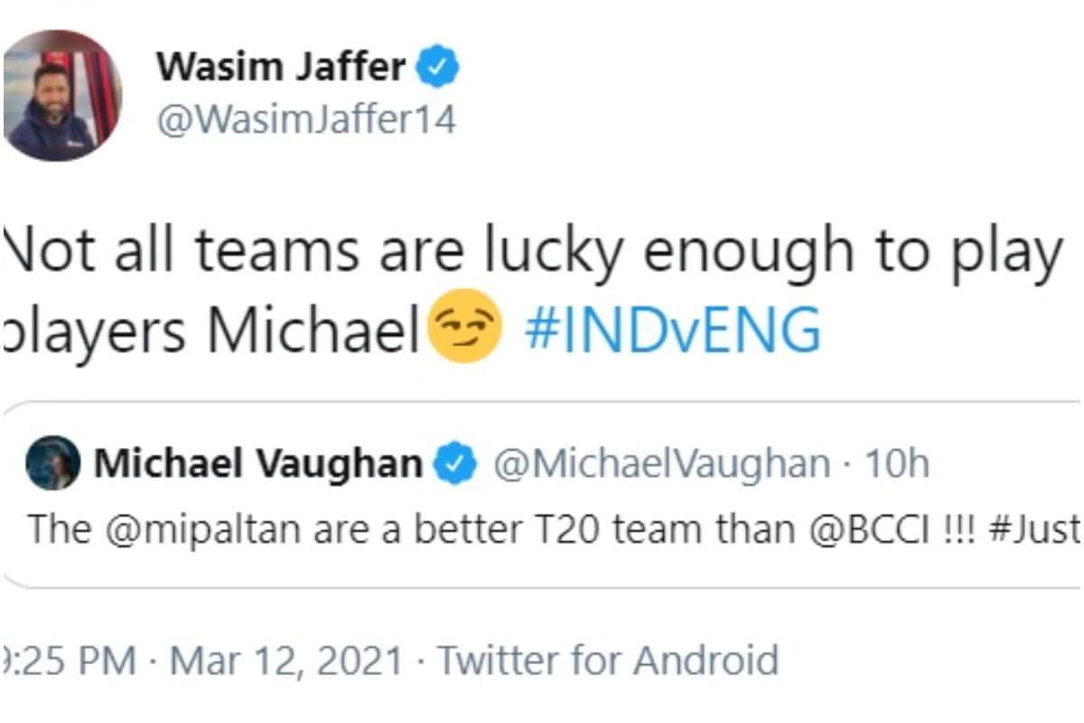 wasim jaffer, michael vaughan, cricket news, india vs england t20 series