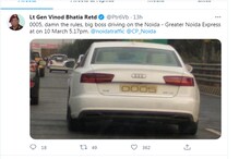 लेफ्टिनेंट जनरल ने कार की फोटो ट्वीट कर लिखा- बिग बॉस ड्राइविंग कर रहे