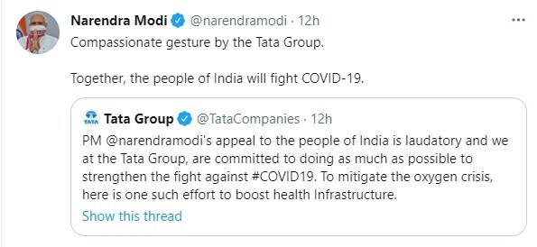 Narendra Modi Tweet