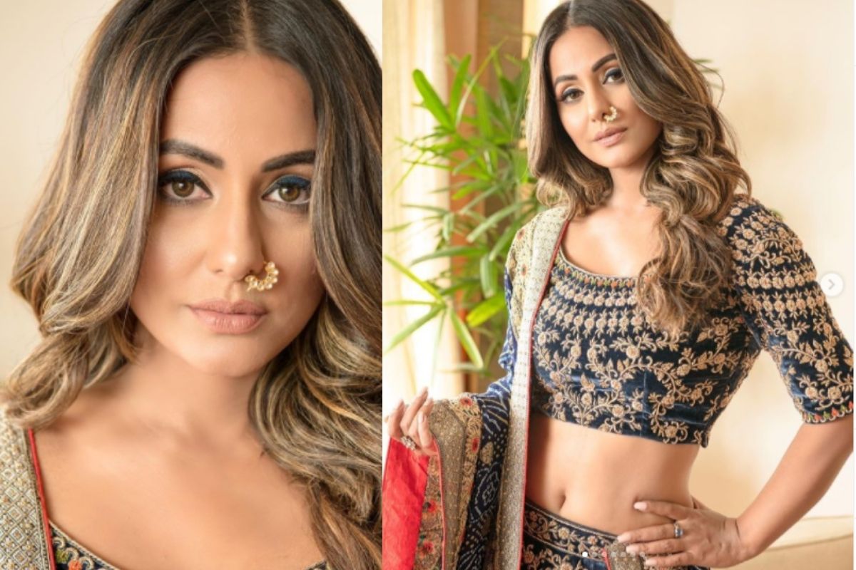 हिना खान, हिना कान की नथ, Hina Khan, Hina Khan showstopper, Hina Khan Nose Pin, Lakme Fashion Week 2021, Hina Khan bridal Look, Social Media, Viral photos