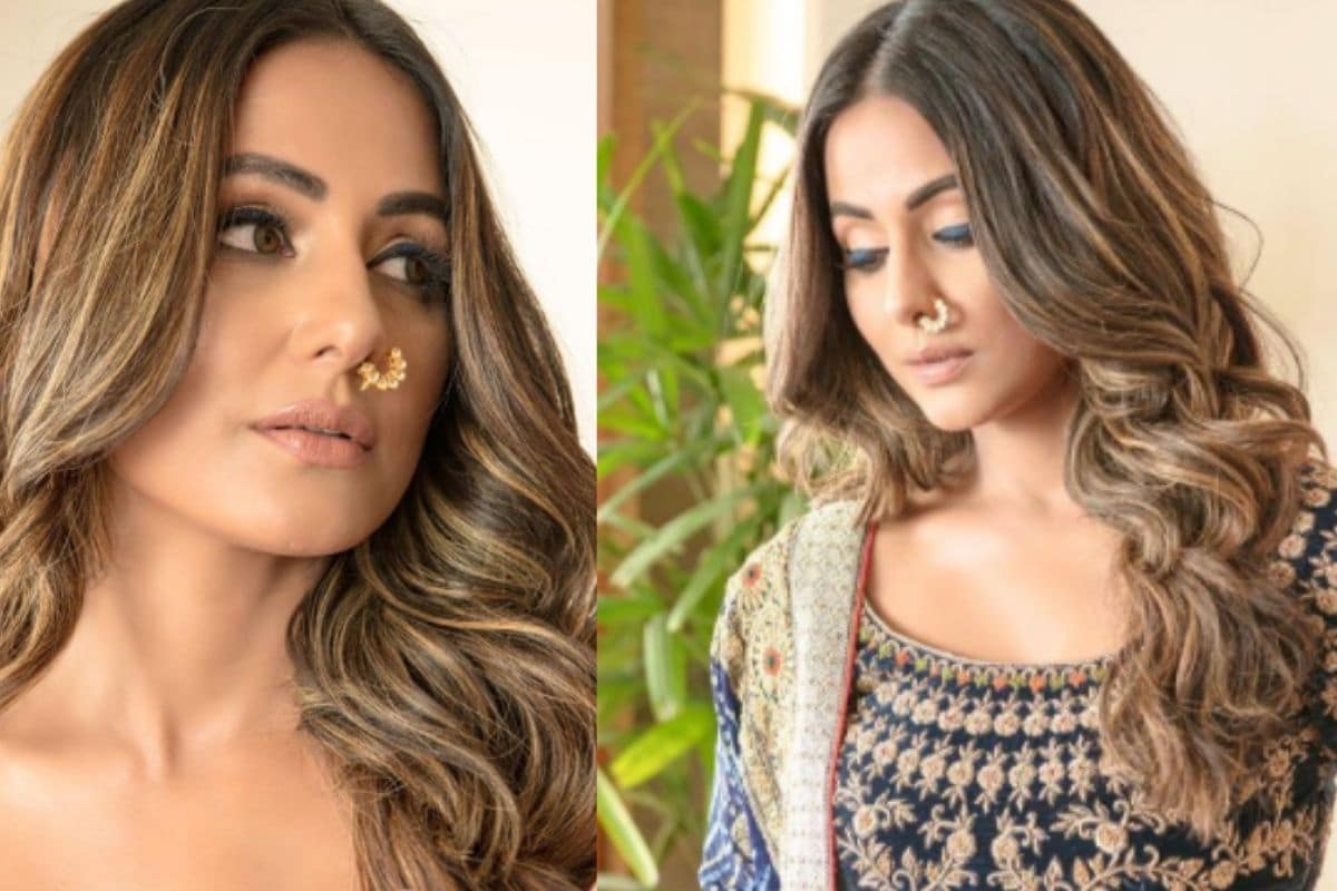हिना खान, हिना कान की नथ, Hina Khan, Hina Khan showstopper, Hina Khan Nose Pin, Lakme Fashion Week 2021, Hina Khan bridal Look, Social Media, Viral photos