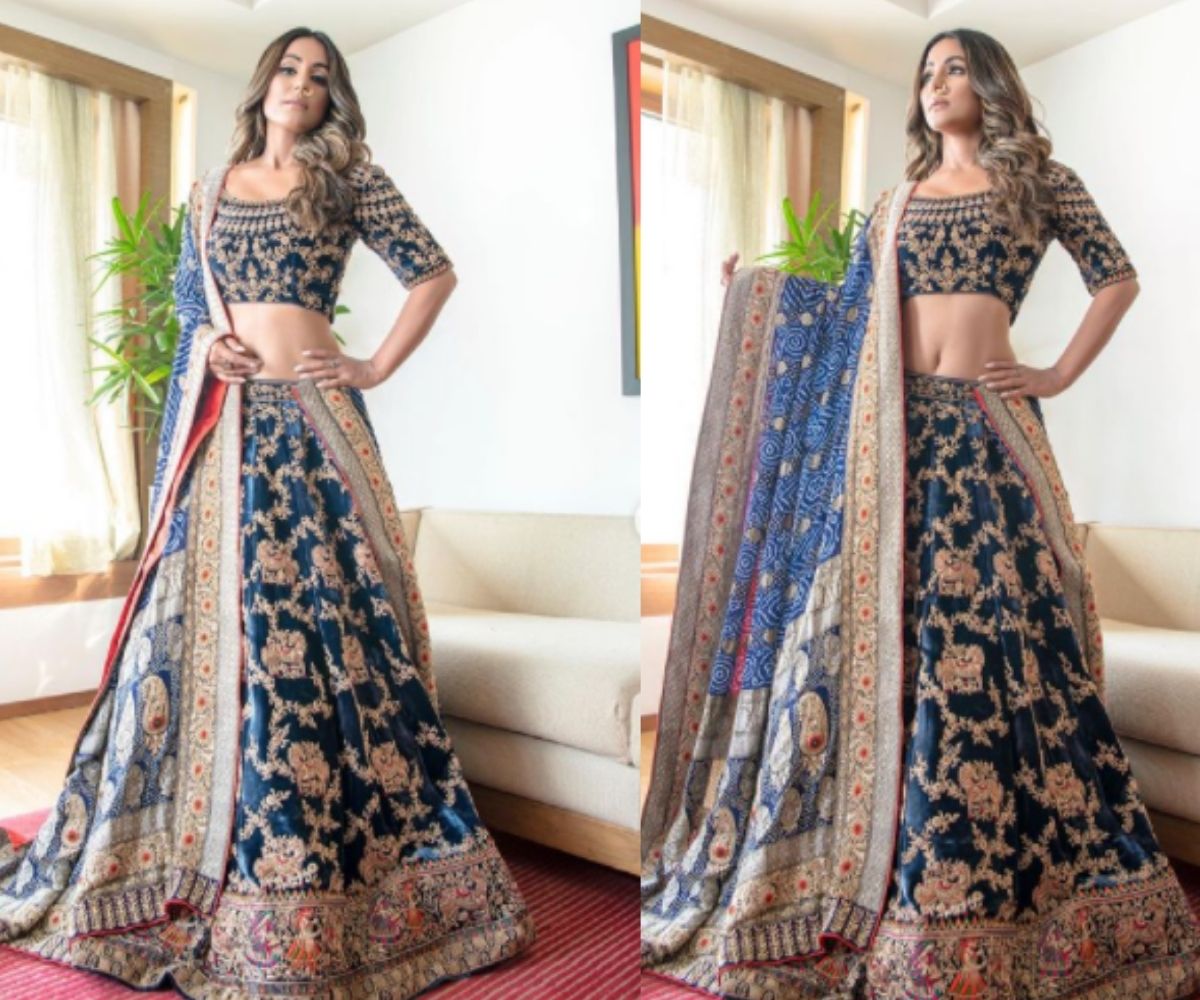 हिना खान, हिना कान की नथ, Hina Khan, Hina Khan showstopper, Hina Khan Nose Pin, Lakme Fashion Week 2021, Hina Khan bridal Look, Social Media, Viral photos