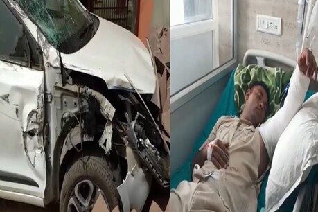 पलवल में तेज रफ्तार कार ने पुलिसकर्मिियों को टक्कर मार दी.