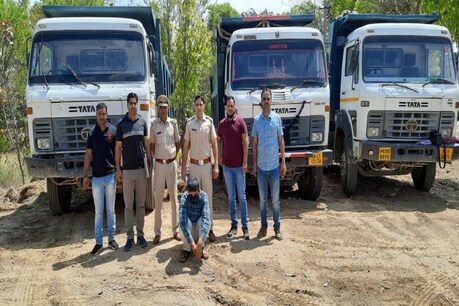 पानीपत की सीआईए पुलिस की गिरफ्त में बैठा डंफर चोर.
