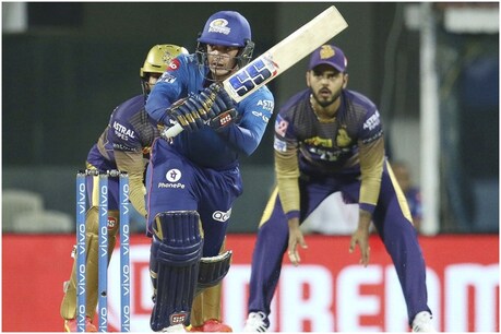 IPL 2021: मुंबई के ओपनर क्विंटन डि कॉक सिर्फ 2 रन बना सके. (PTI)