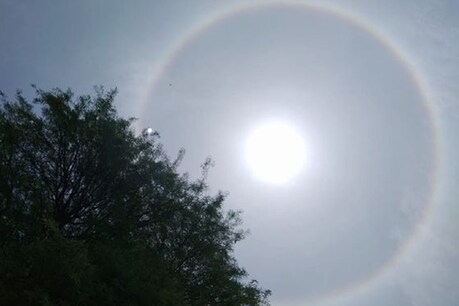 इस अद्भुत नजारे को मोबाइल में कैद करने के लिए लोगों में होड़ लग गई.