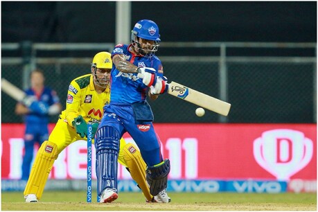 शिखर धवन ने चेन्नई सुपर किंग्स के खिलाफ 54 गेंदों पर 85 रनों की पारी खेली। उन्होंने 10 चौके और 2 छक्के लगाए। (फोटो: पीटीआई)
