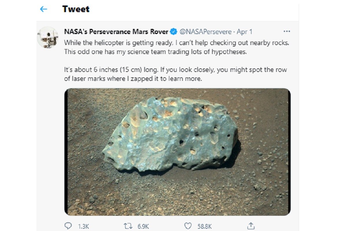 Space, Mars, NASA, Perseverance Rover, Odd Rock, Laser Zapper, life on Mars, Signs of life, Ancient Microbial life on Mars,