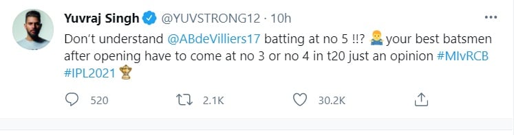 yuvraj singh, cricket news, RCB vs MI