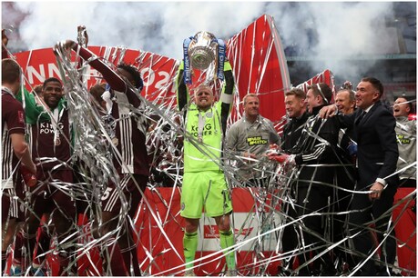 FA CUP 2021 के फाइनल में चेल्सी के खिलाफ लीस्टर सिटी के योरी तिलेमांस ने इकलौता गोल किया. (FA Cup Twitter)