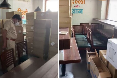 खान मार्केट में छापा मारने पहुंची दिल्ली पुलिस की टीम.