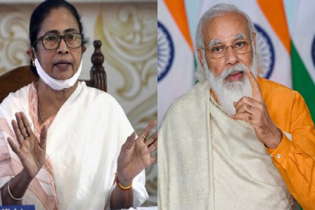 पश्चिम बंगाल की सीएम ममता बनर्जी और प्रधानमंत्री नरेंद्र मोदी (PTI)