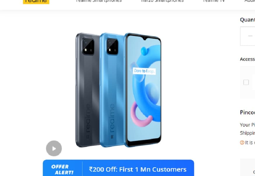 Offer is being given on Realme C20 phone.