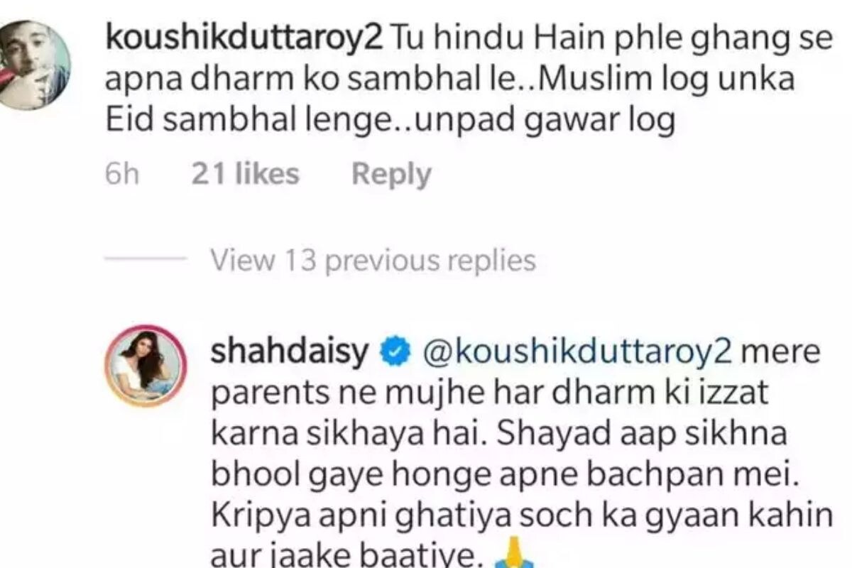 Daisy Shah, Daisy Shah responds to trolls, Daisy Shah, Daisy Shah lashesout on troll, Daisy Shah Eid Post, Eid 2021, Daisy Shah react on troll, Daisy Shah says Take Your Narrow Mentality Somewhere Else, Social Media, Viral News, News18
