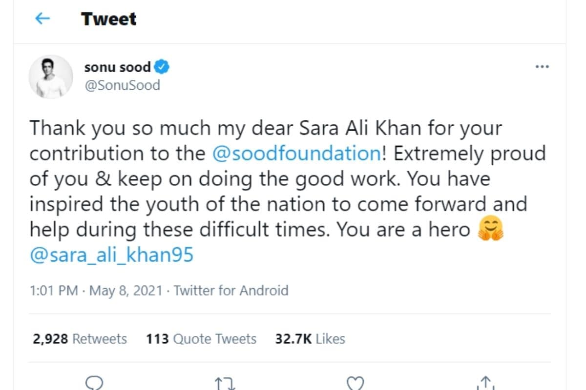 sonu sood, sood foundation, sara ali khan