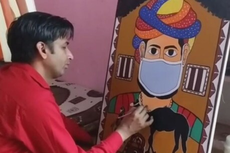 घर बैठे कोरोना के खतरों के प्रति जागरुक कर रहे ये राजस्थानी चित्रकार.