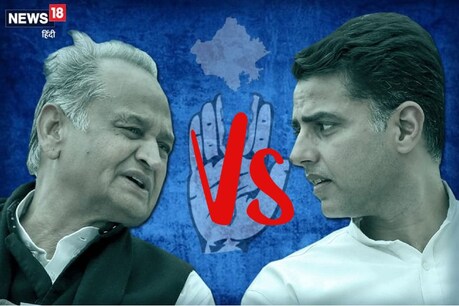 राजस्थान में अशोक गहलोत और सचिन पायलट के बीच अघोषित युद्ध में बीएसपी से कांग्रेस में आए छह विधायकों ने गहलोत सरकार का साथ दिया है (न्यूज़ 18 ग्राफिक्स)