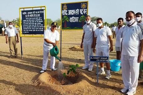 पर्यावरण दिवस के मौके पर बीएसएफ ने पौधरोपण किया.