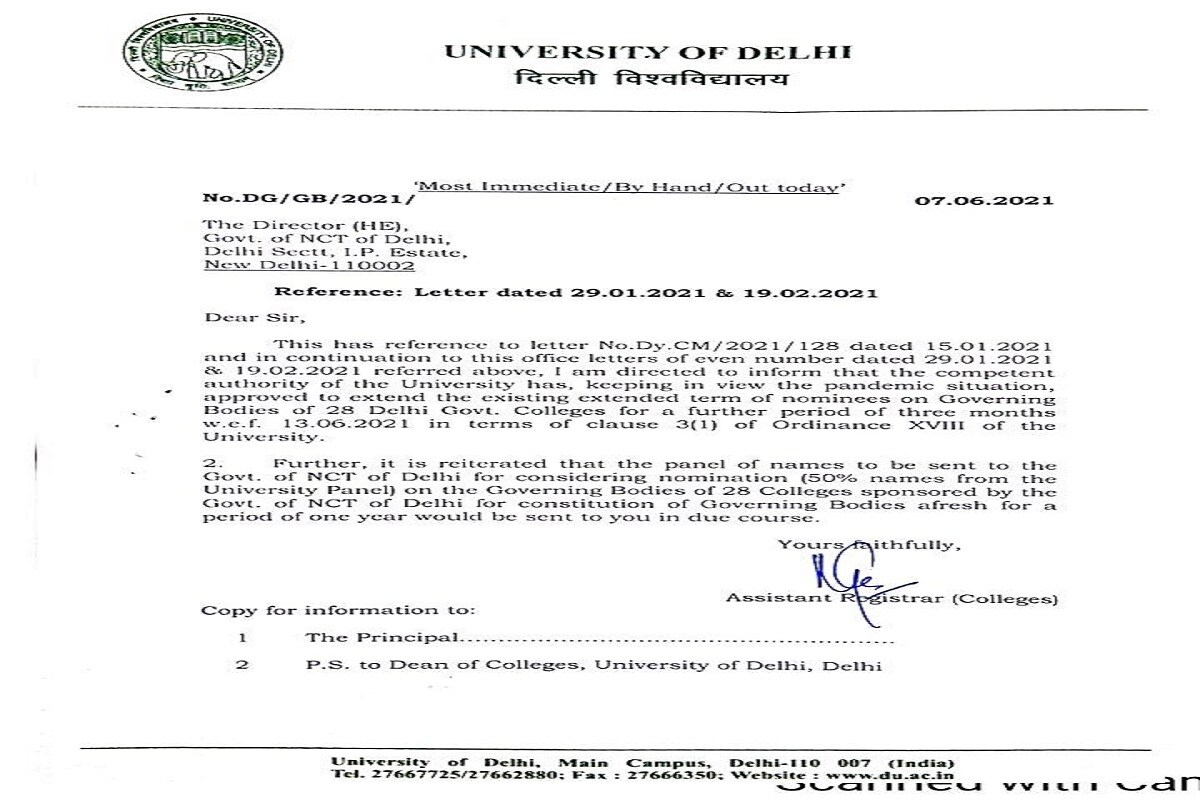 Delhi Government, Delhi University, Governing Body of DU Colleges, COVID-19, Coronavirus, दिल्ली सरकार, दिल्ली विश्वविद्यालय, डीयू कॉलेजों की गवर्निंग बॉडी, कोविड-19, कोरोना संक्रमण