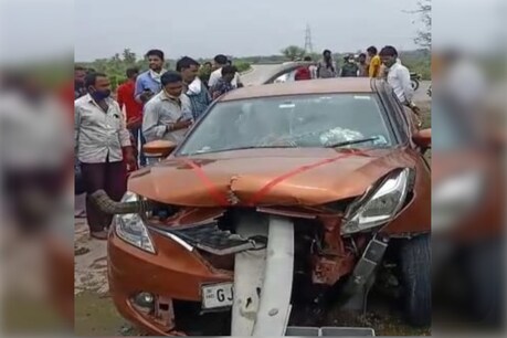कार में सवार राकेश के दोनों बच्चों बेटे सत्यम और बेटी आस्था के एक खरोंच भी नहीं आई. 