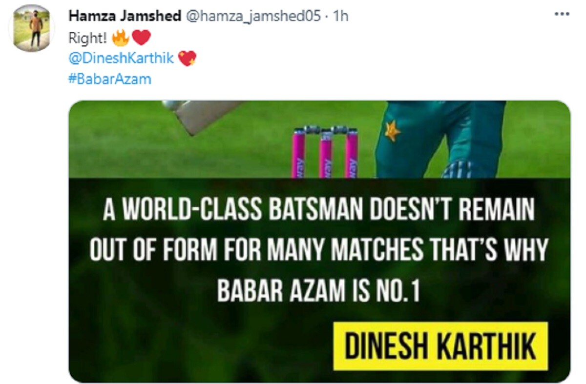 Dinesh karthik about babar azam